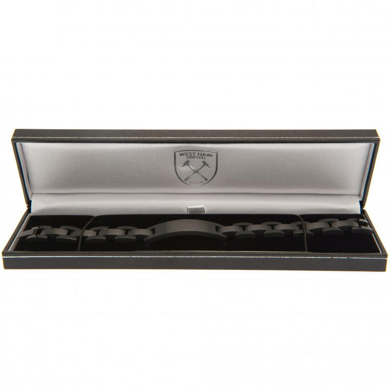 West Ham United FC Black IP Bracelet, side angle
