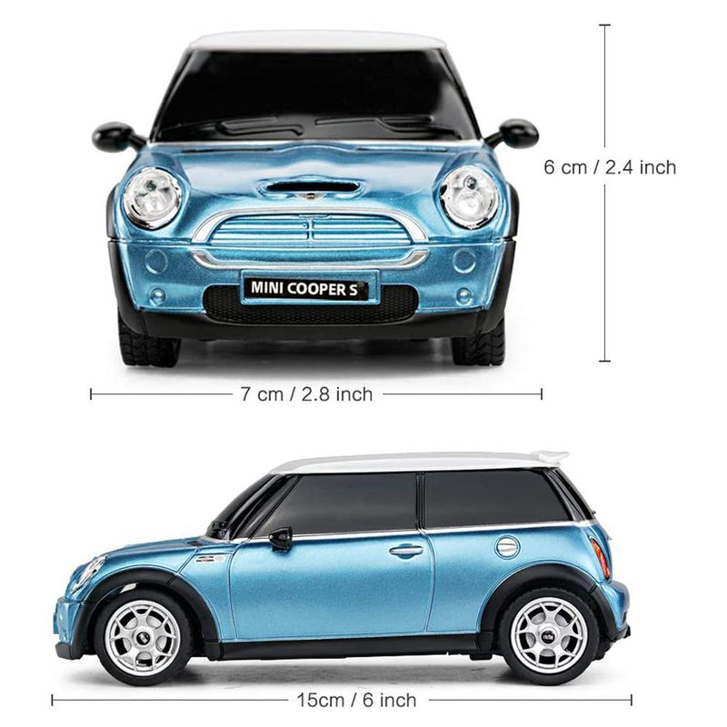 Mini Cooper S Radio Controlled Car 1:24 Scale Blue, close-up detail