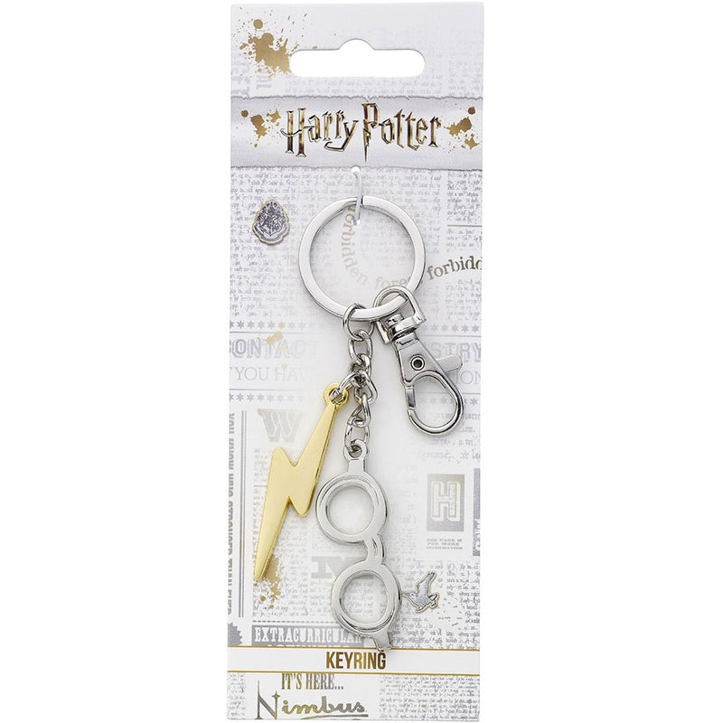 Harry Potter Charm Keyring Lightning Bolt & Glasses, alternate view