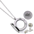 Harry Potter Silver Plated Charm Locket Necklace, side angle