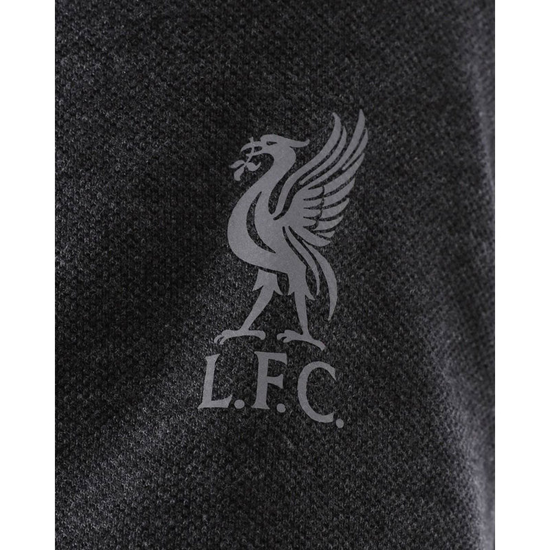 Liverpool FC Neon Panel Polo Mens Charcoal Small, close-up detail