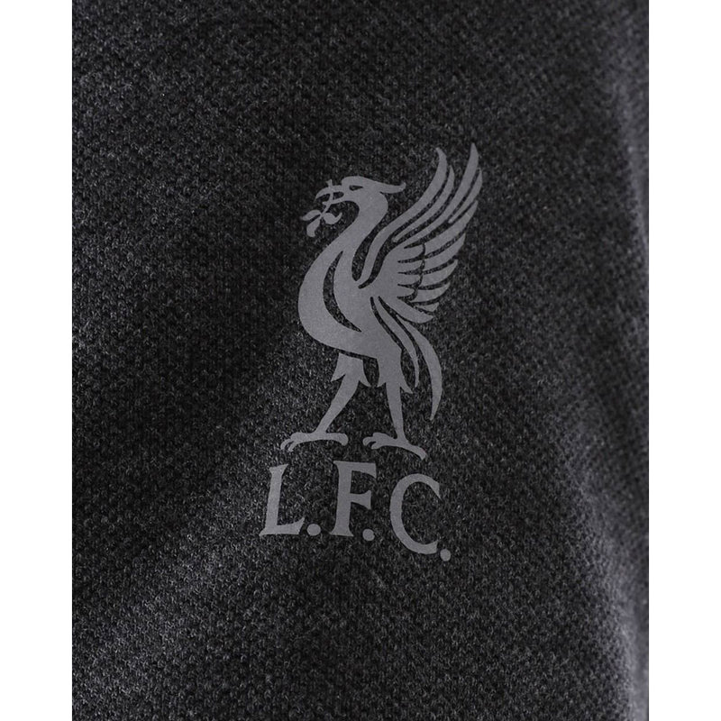 Liverpool FC Neon Panel Polo Mens Charcoal Small, close-up detail