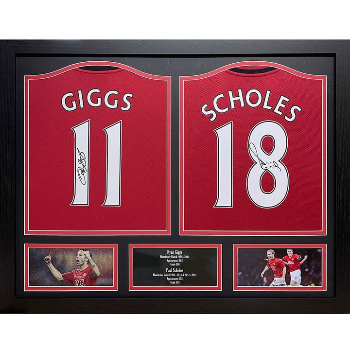 Manchester United FC Ryan Giggs & Paul Scholes Signed Shirts (Dual Framed)