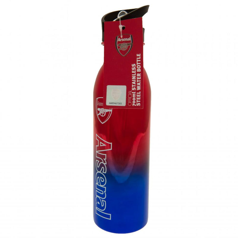 Arsenal FC UV Metallic Drinks Bottle, side angle