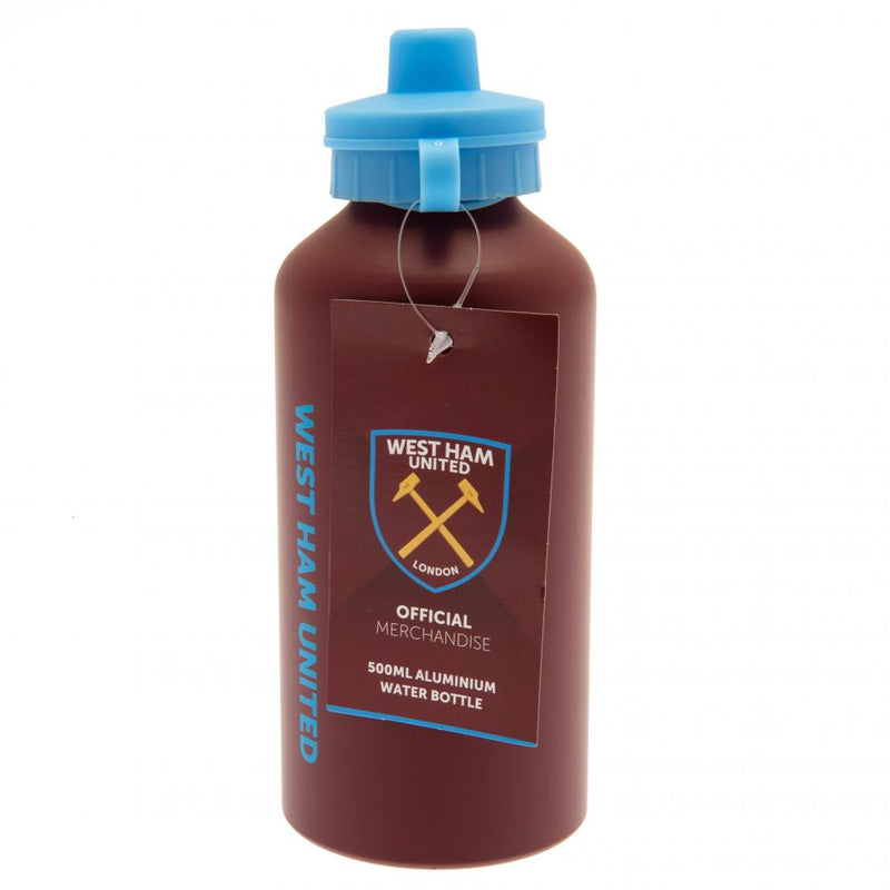 West Ham United FC Aluminium Drinks Bottle, side angle