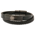 Celtic FC Black IP Leather Bracelet, alternate view