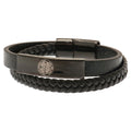 Celtic FC Black IP Leather Bracelet, alternate view