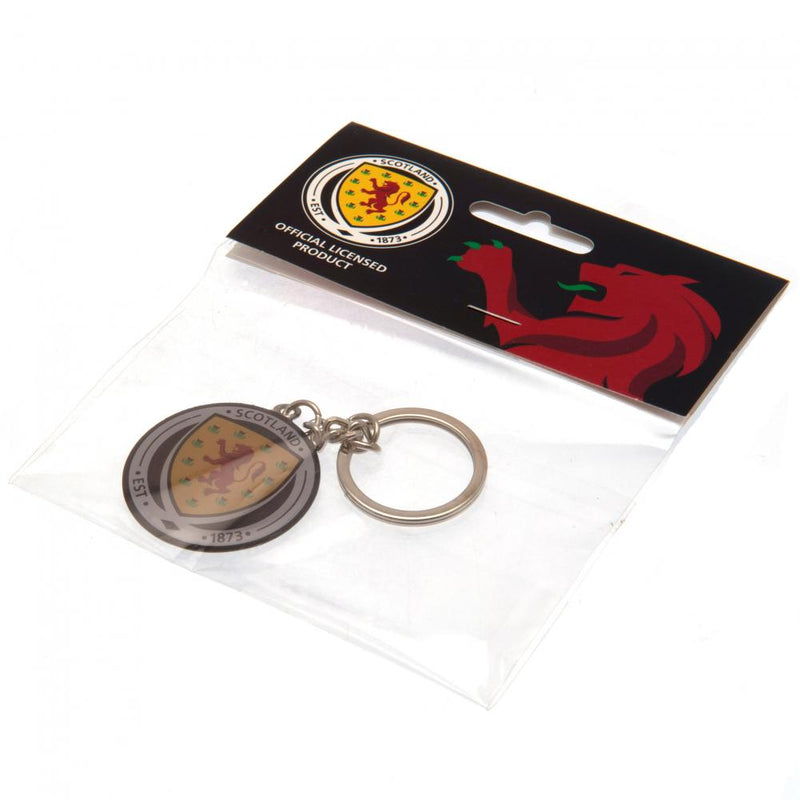 Scottish FA Crest Keyring, side angle