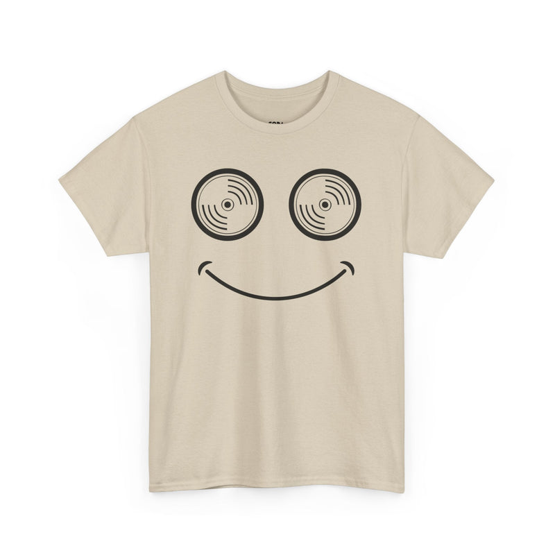 Vinyl Makes Me Happy Men's T-Shirt, size reference