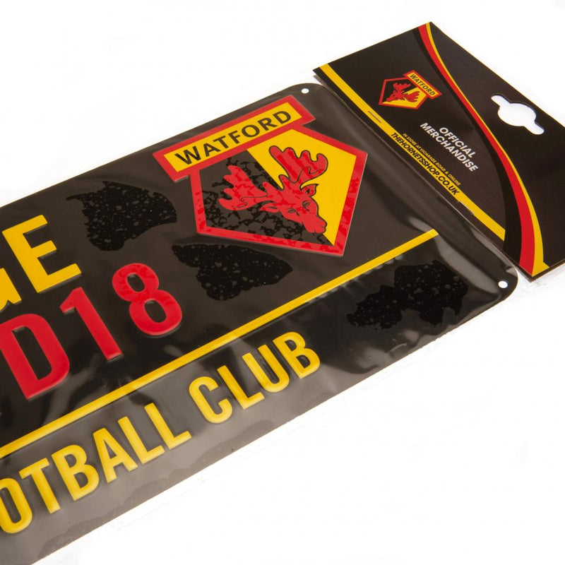 Watford FC Colour Street Sign, close-up detail