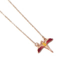 Harry Potter Rose Gold Plated Fawkes Necklace, alternate view