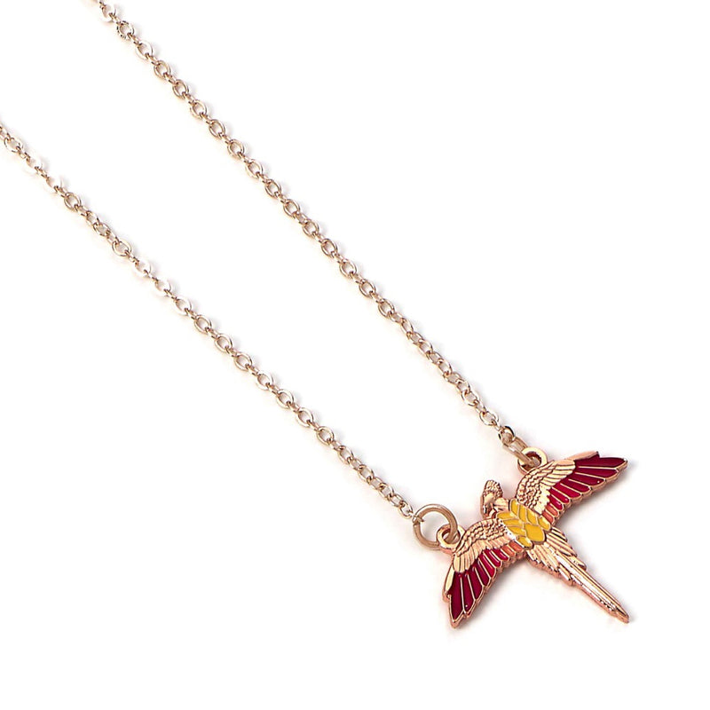 Harry Potter Rose Gold Plated Fawkes Necklace, alternate view