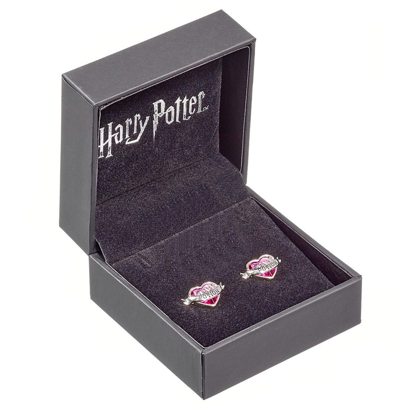 Harry Potter Sterling Silver Love Potion Crystal Stud Earrings, side angle