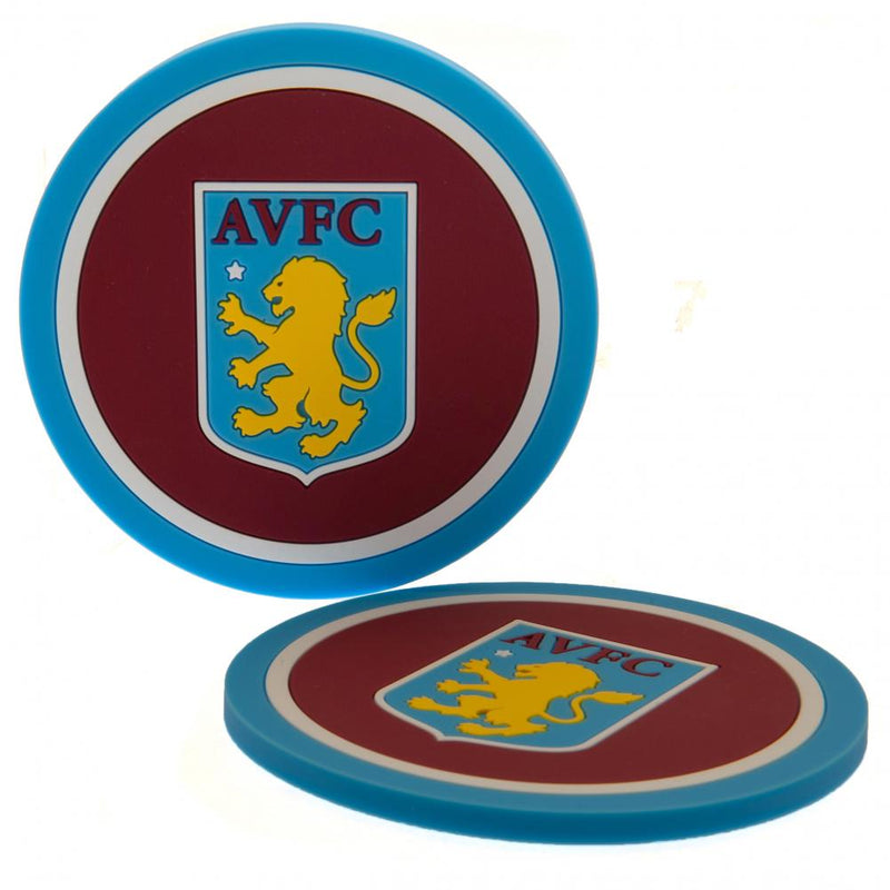 Aston Villa FC 2pk Coaster Set, side angle