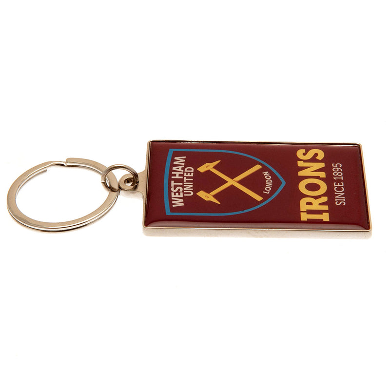 West Ham United FC Deluxe Keyring, alternate view