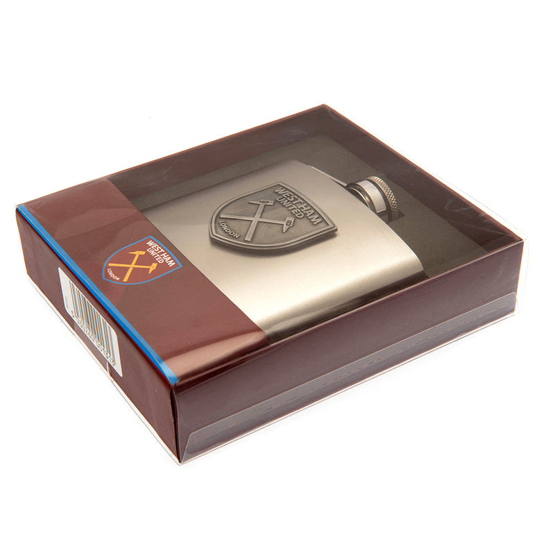 West Ham United FC Hip Flask, side angle