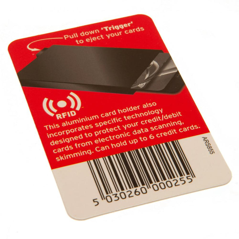 Arsenal FC rfid Aluminium Card Case, side angle