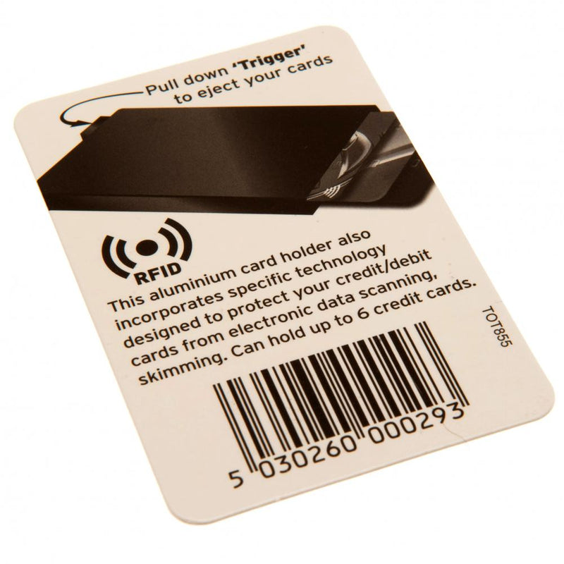 Tottenham Hotspur FC rfid Aluminium Card Case, close-up detail