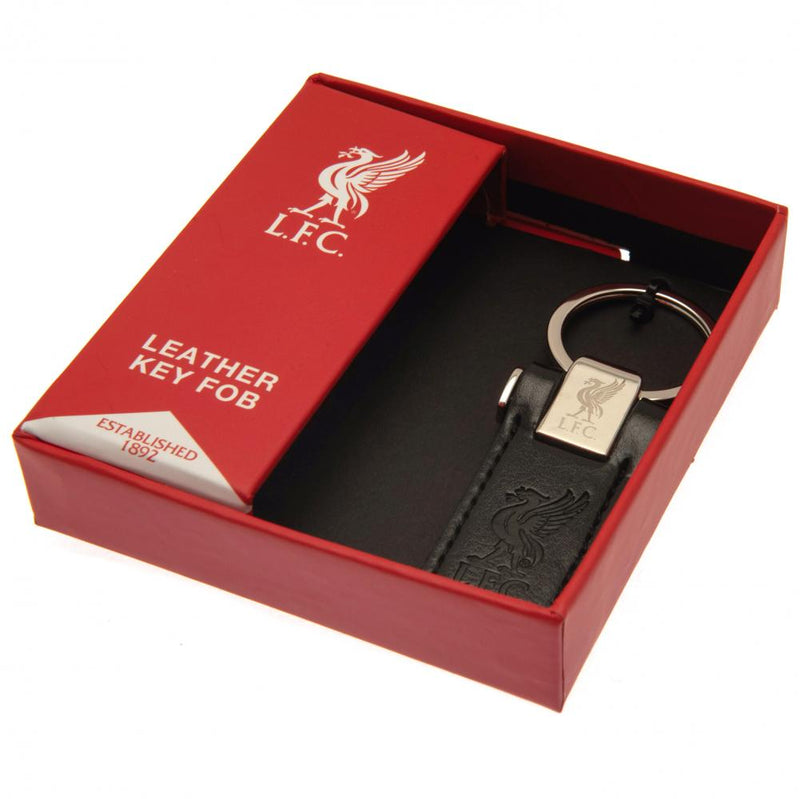 Liverpool FC Leather Key Fob, side angle