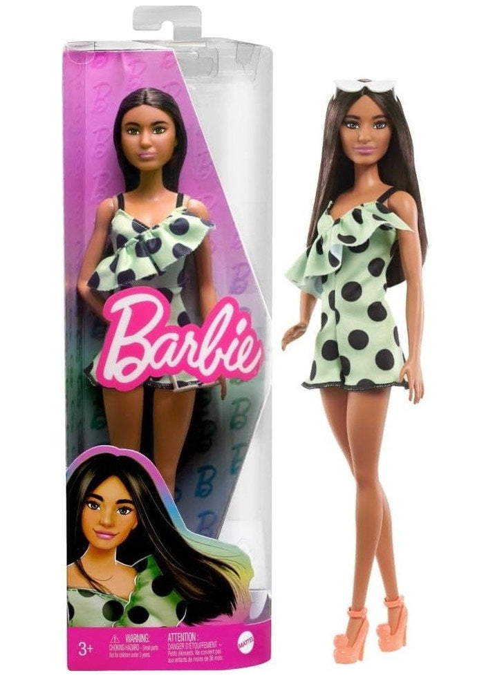 Barbie Brunette with Polka Dot Romper Doll