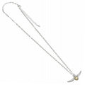 Harry Potter Silver Plated Golden Snitch Necklace, side angle