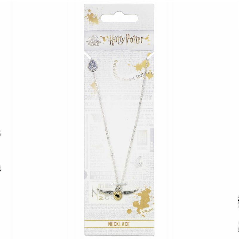 Harry Potter Silver Plated Golden Snitch Necklace, close-up detail