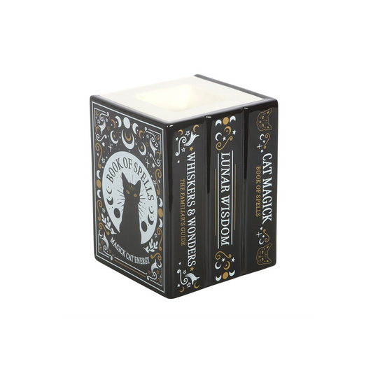 Black Cat Book of Spells Oil Burner and Wax Warmer, alternate view
