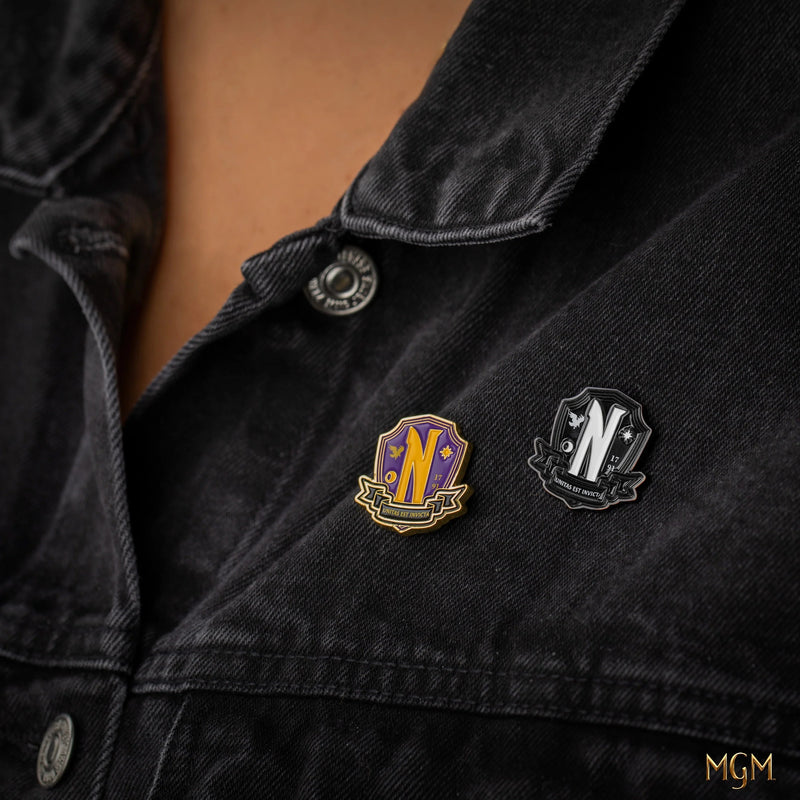 Wednesday Nevermore Academy Pin Set, alternate view
