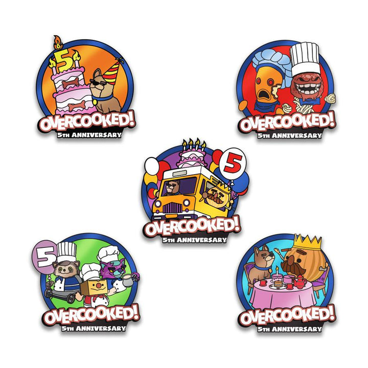 Pintrill 5th Anniversary AR Pin Set Overcooked Limited Edition Collectible Pins