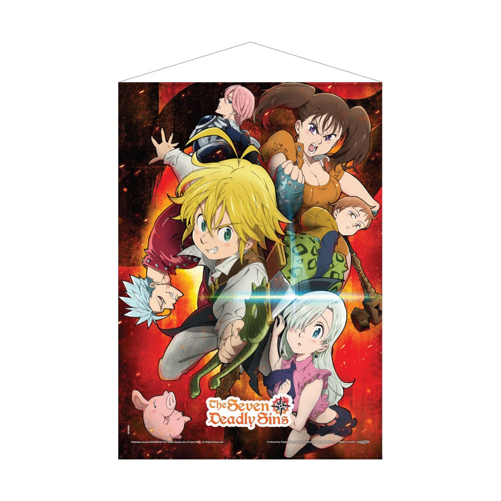 The Seven Deadly Sins Key Art Visual Anime Wall Scroll