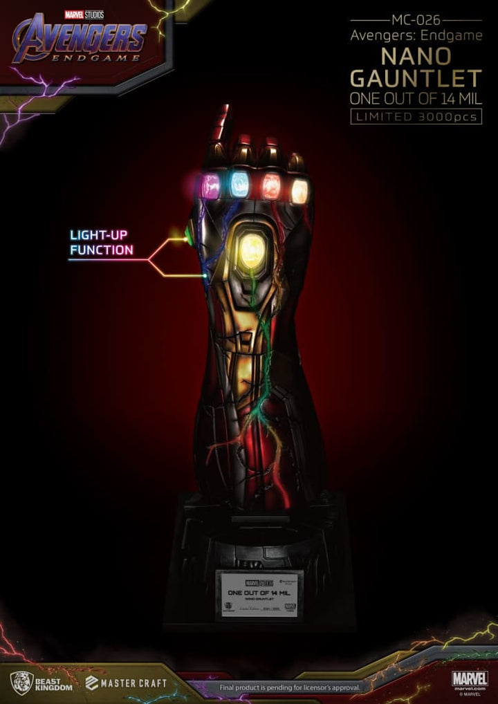 Beast Kingdom Avengers Endgame Master Craft Nano Gauntlet Limited Edition 1/1 Scale Statue - Infinity Collectables  - #tag1#