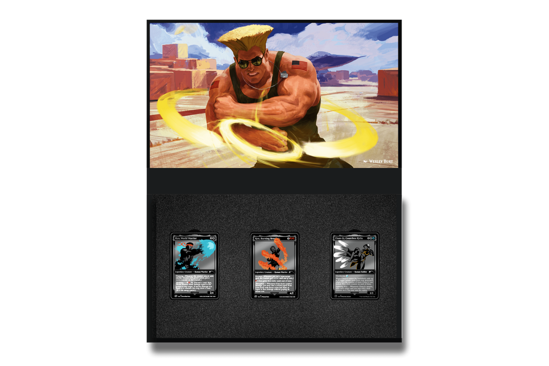 Magic: The Gathering Ryu Ken Chun-Li Street Fighter Secret Lair AR Pin Set