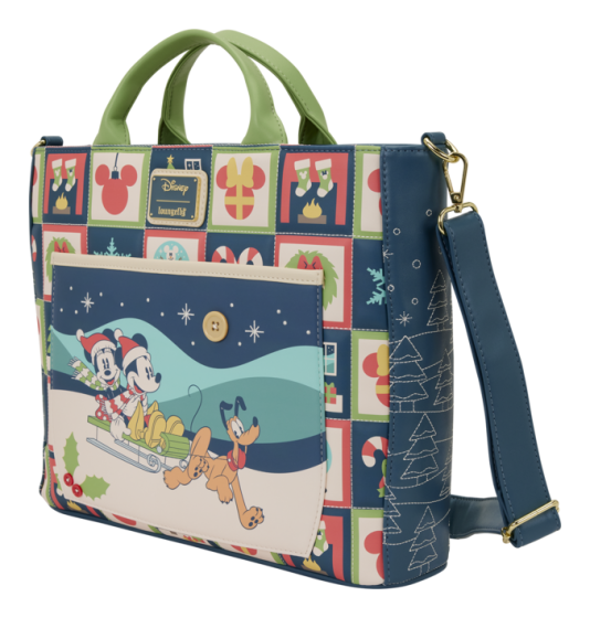 Loungefly - Mickey & Minnie Holiday Convertible Mini Backpack & Tote Bag