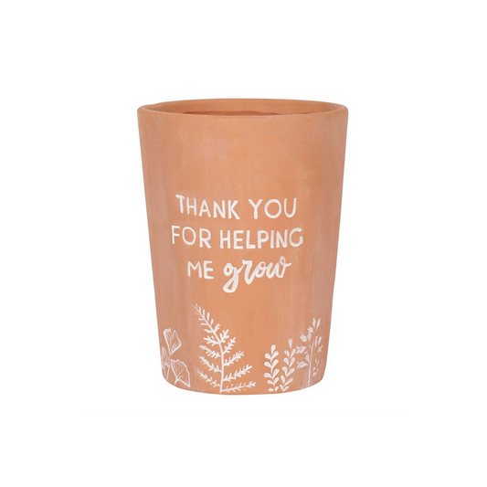 Thank You For Helping Me Grow Terracotta Plant Pot, alternate view