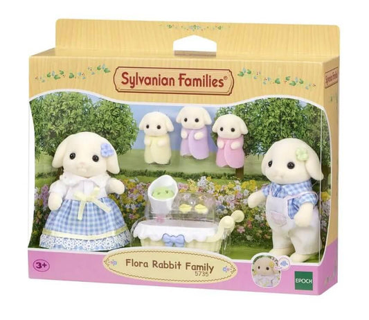 Sylvanian Families Flora Rabbit Family Toy Playset for Ages 3 and Up collectible from Curious Minds