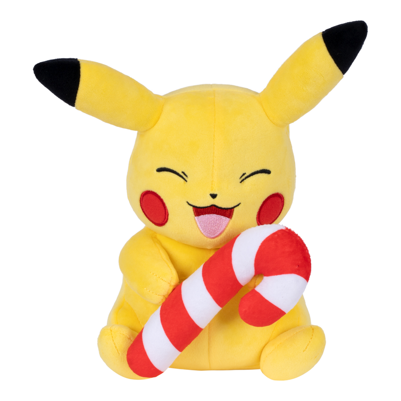Pokemon - 8in Plush Pikachu W/Candy Cane W6