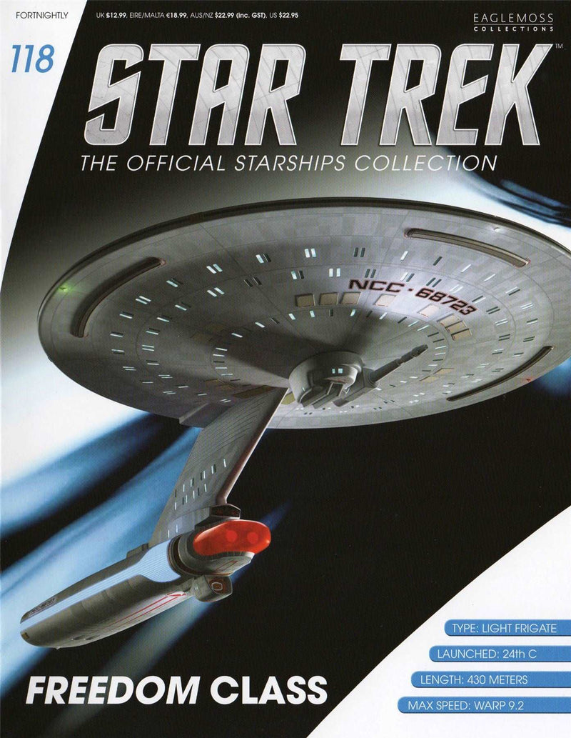 Freedom-Class (U.S.S. Firebrand NCC-68723) Diecast Model Ship (Star Trek / Eaglemoss), packaging shot