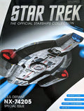 U.S.S. Defiant NX-74205 XL EDITION Model Die Cast Ship (Eaglemoss / Star Trek), in display