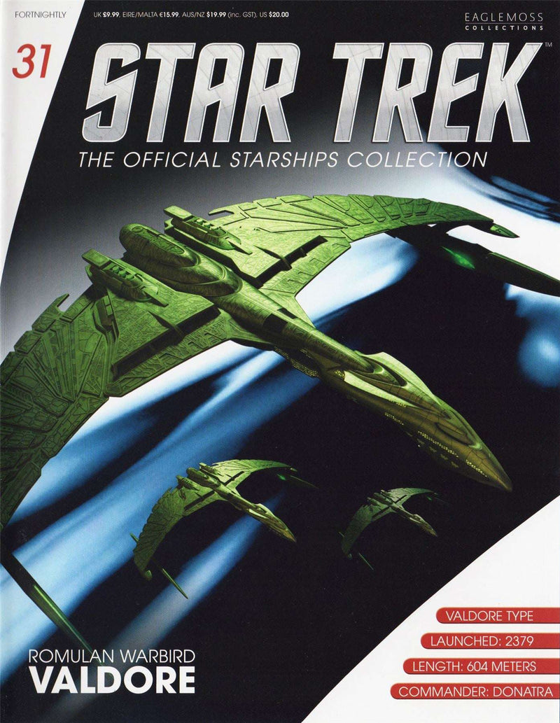 Romulan Warbird Valdore Model Die Cast Ship (Eaglemoss / Star Trek), rear view