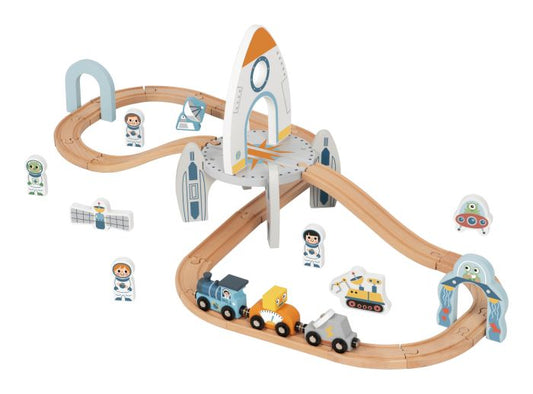 Wooden Space Station Train Set