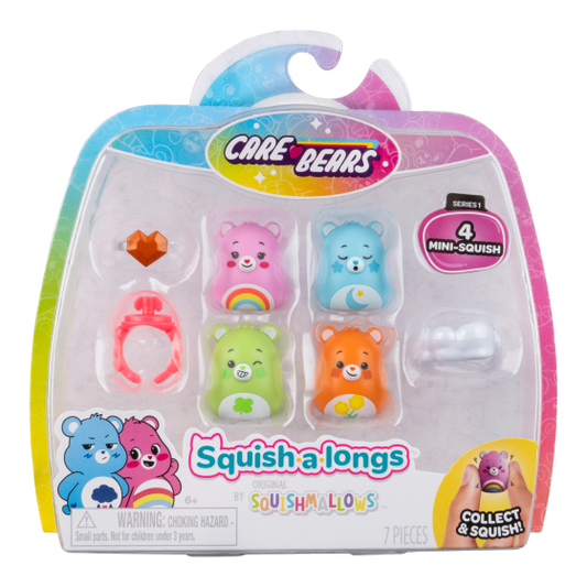 Squishalongs - 4 Fig.Pack (Care Bears Style 1)