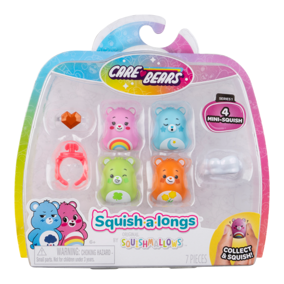 Squishalongs - 4 Fig.Pack (Care Bears Style 1)