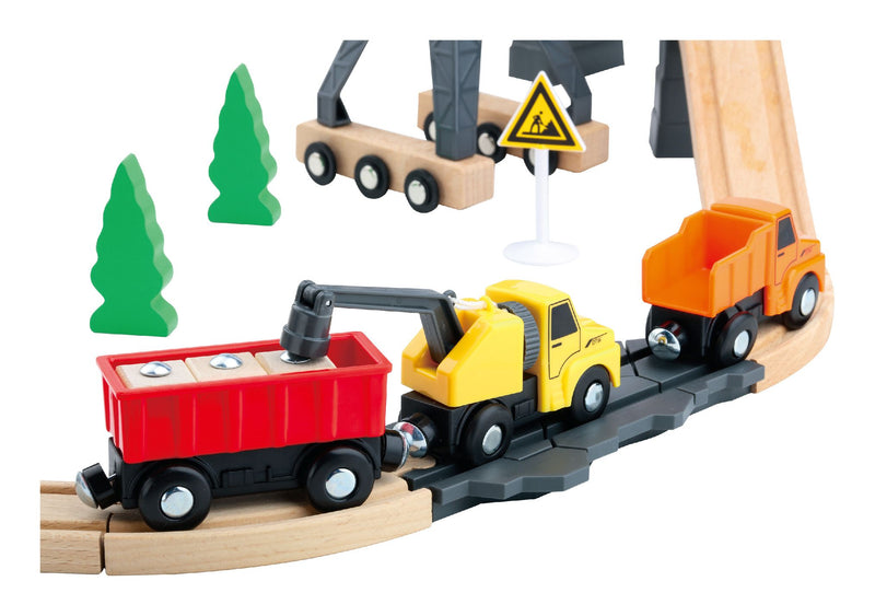 Wooden Construction Yard Train Set - Image