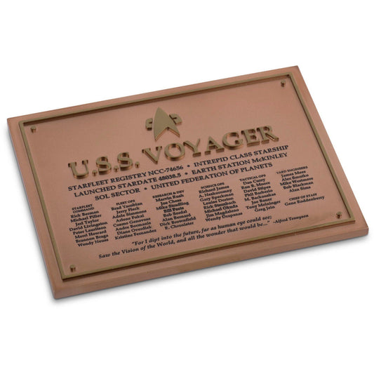 No. 2 U.S.S. Voyager NCC-74656 Dedication Plaque (Eaglemoss / Star Trek), alternate view