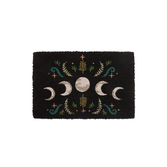 Black Dark Forest Moon Phase Doormat, alternate view