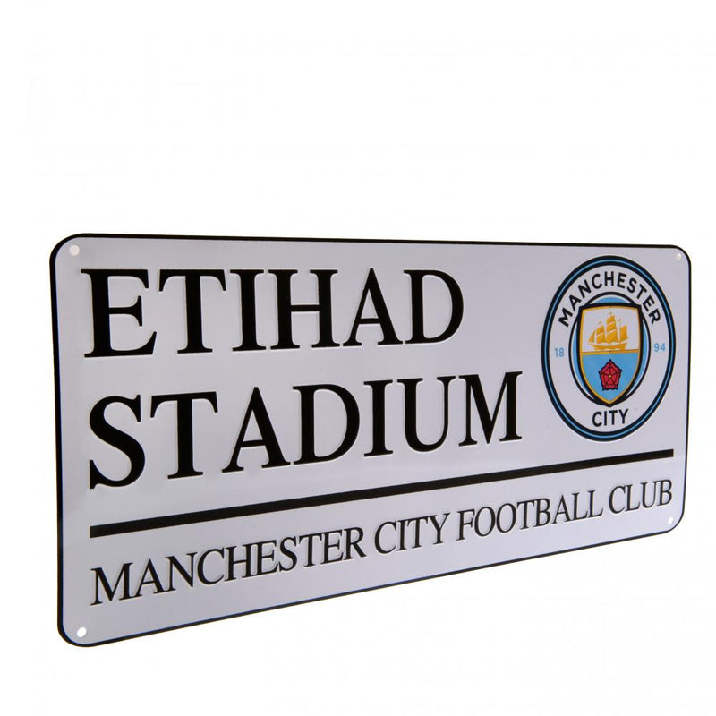 Manchester City FC White Street Sign, alternate view