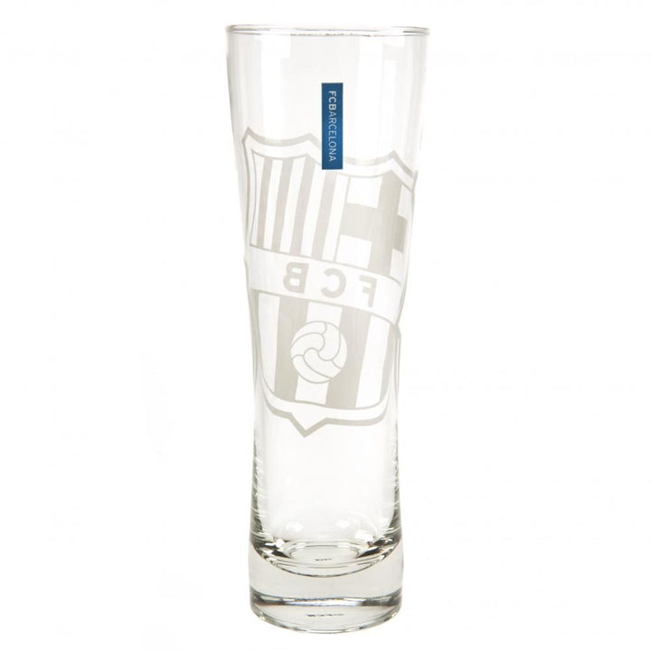 FC Barcelona Etched Crest Tall Beer Glass