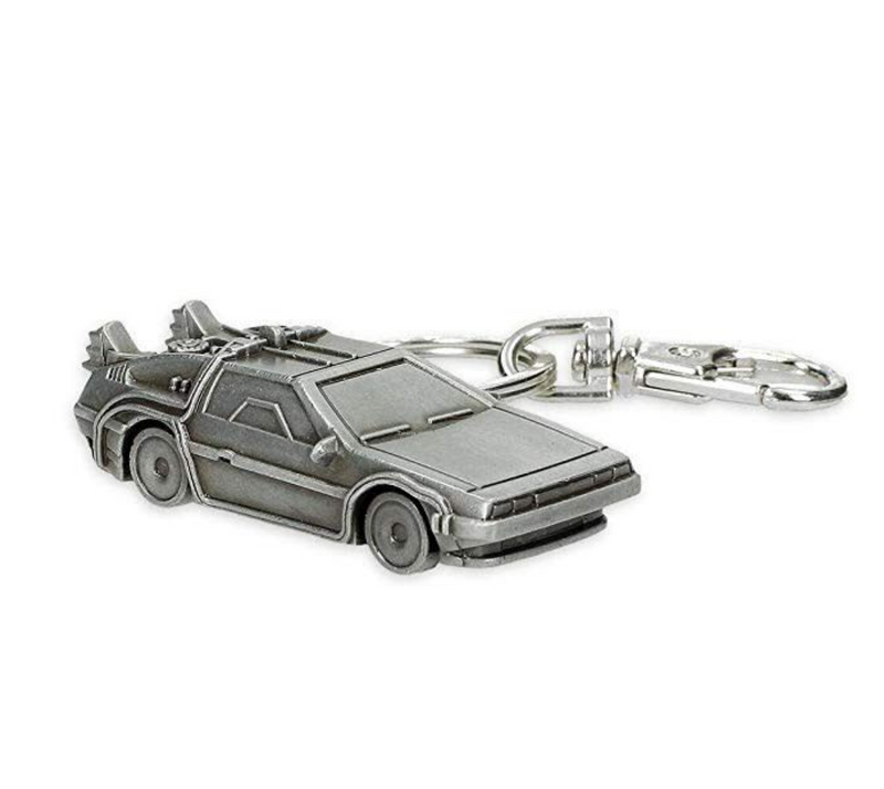 Back to the Future DeLorean Time Machine 3D Metal Keyring front view