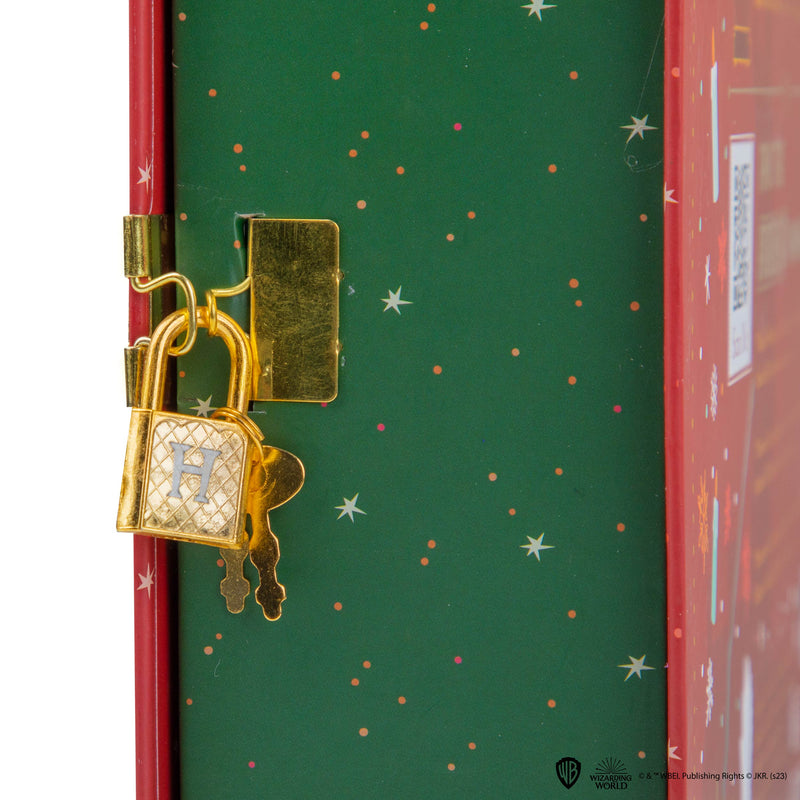 Harry Potter Deluxe Advent Calendar with Lock Box and Firebolt Prize, close-up detail