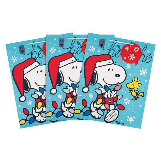 Large Christmas Gift Bags - Pack of 3 PEANUTS™ SNOOPY & WOODSTOCK Design